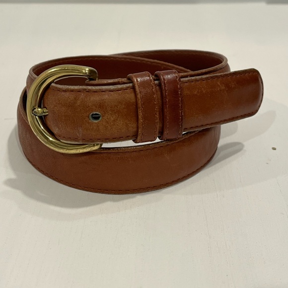 Coach Belt Women’s Small British Tan 8400 Made In The USA COWHIDE - Picture 1 of 15